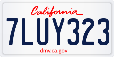 CA license plate 7LUY323