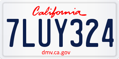 CA license plate 7LUY324