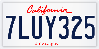 CA license plate 7LUY325