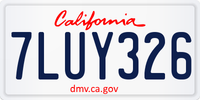 CA license plate 7LUY326