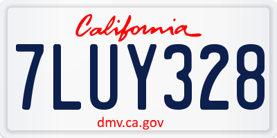 CA license plate 7LUY328
