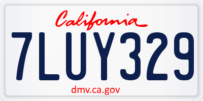 CA license plate 7LUY329