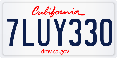 CA license plate 7LUY330