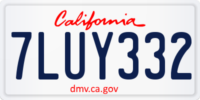 CA license plate 7LUY332