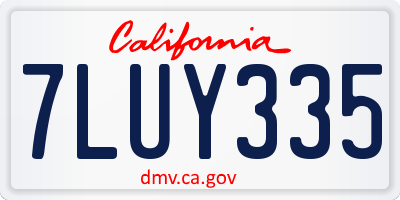 CA license plate 7LUY335