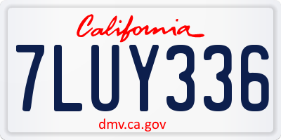 CA license plate 7LUY336