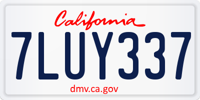 CA license plate 7LUY337