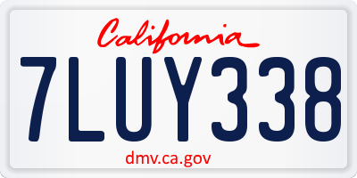 CA license plate 7LUY338