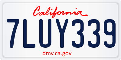 CA license plate 7LUY339
