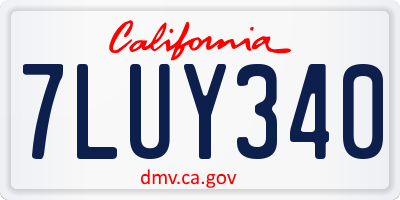 CA license plate 7LUY340