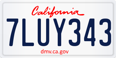 CA license plate 7LUY343