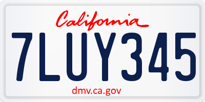 CA license plate 7LUY345