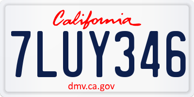 CA license plate 7LUY346