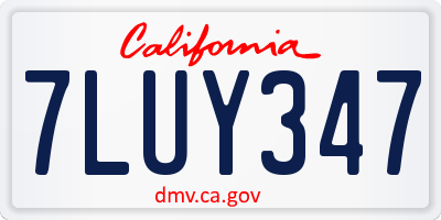 CA license plate 7LUY347