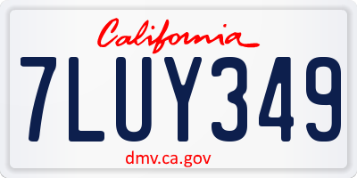 CA license plate 7LUY349