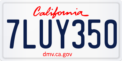 CA license plate 7LUY350