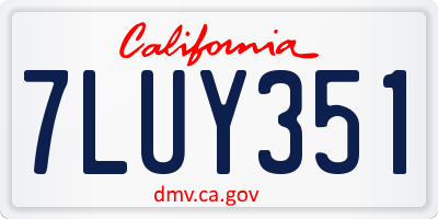 CA license plate 7LUY351