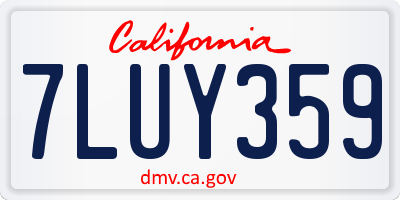 CA license plate 7LUY359