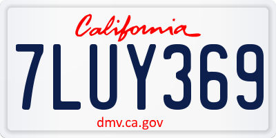 CA license plate 7LUY369
