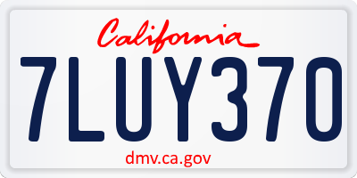 CA license plate 7LUY370