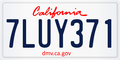 CA license plate 7LUY371
