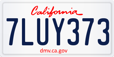 CA license plate 7LUY373
