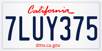 CA license plate 7LUY375