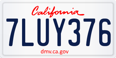 CA license plate 7LUY376