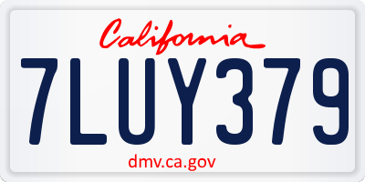 CA license plate 7LUY379