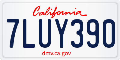 CA license plate 7LUY390