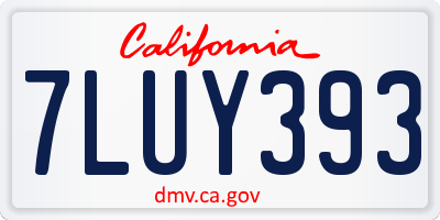 CA license plate 7LUY393
