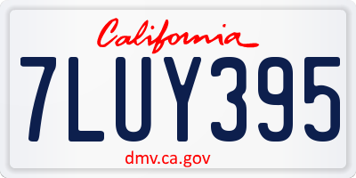 CA license plate 7LUY395