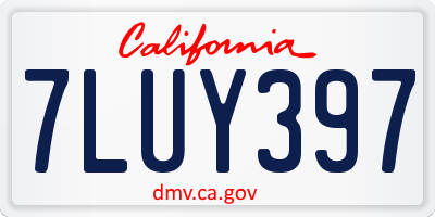 CA license plate 7LUY397
