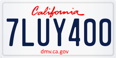 CA license plate 7LUY400