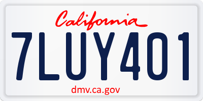CA license plate 7LUY401