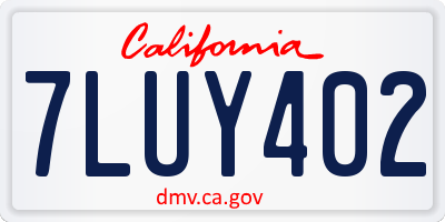 CA license plate 7LUY402