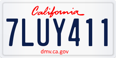 CA license plate 7LUY411