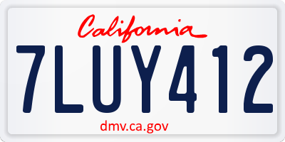 CA license plate 7LUY412