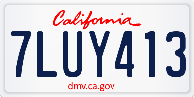 CA license plate 7LUY413