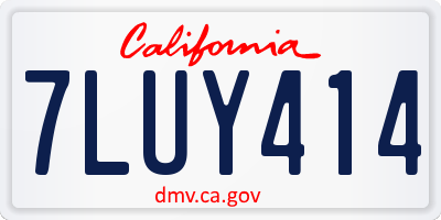 CA license plate 7LUY414
