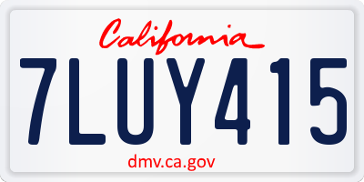 CA license plate 7LUY415