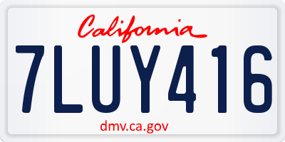 CA license plate 7LUY416
