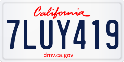 CA license plate 7LUY419