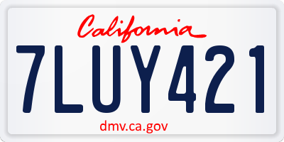 CA license plate 7LUY421