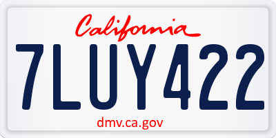 CA license plate 7LUY422