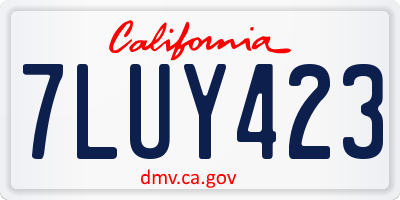 CA license plate 7LUY423