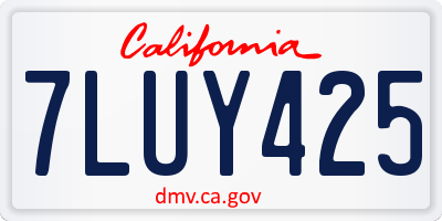 CA license plate 7LUY425