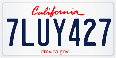 CA license plate 7LUY427