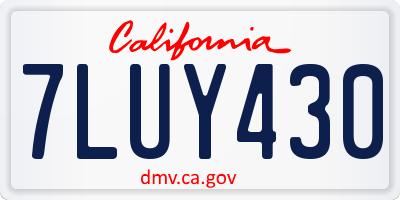 CA license plate 7LUY430