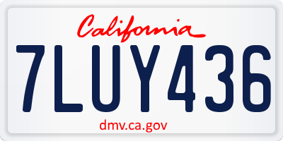 CA license plate 7LUY436